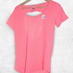 NWT Victoria's Secret Pink XS Coral Loose Fit Tee